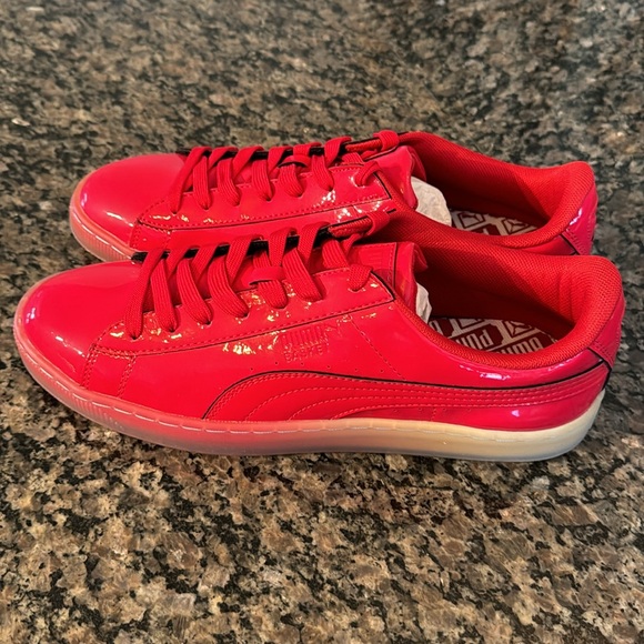 Puma Basket patent red ice fade sneakers NIB 10.5 - Picture 4 of 9